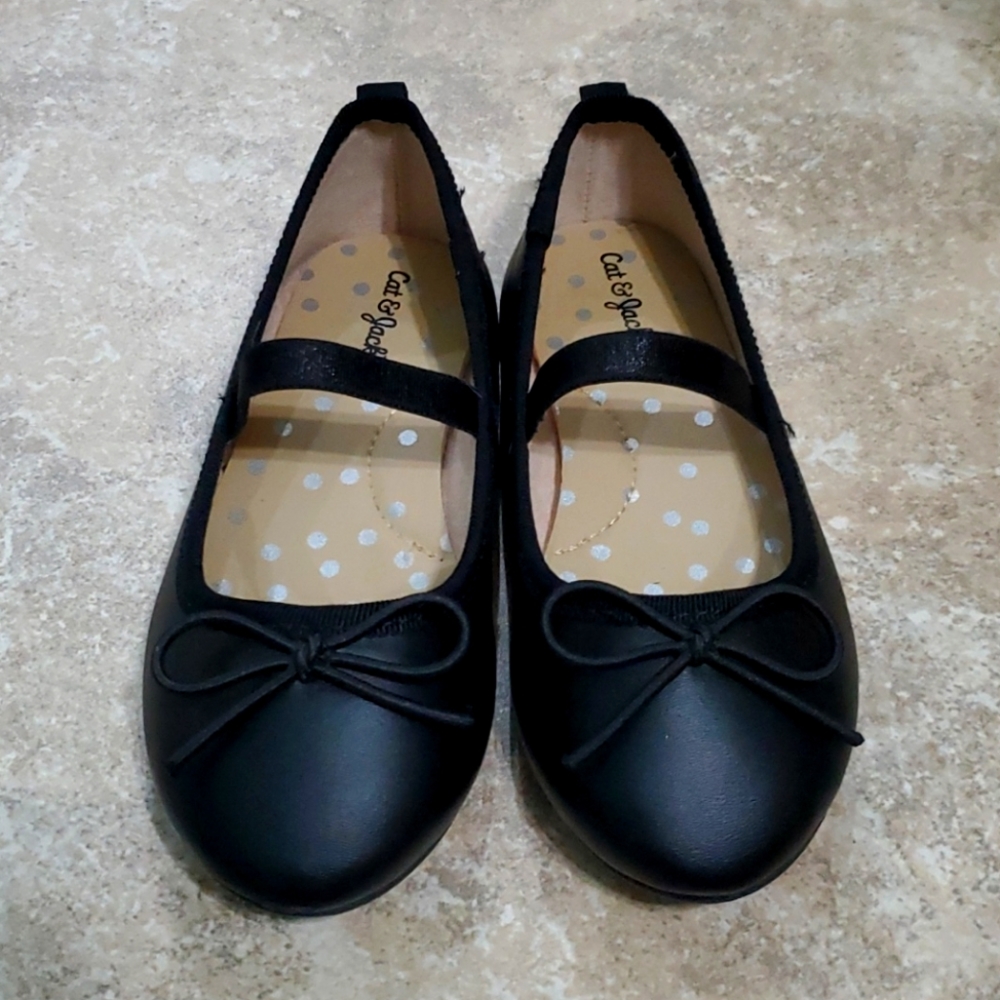 Cat & Jack Black Faux Leather Dress Shoes